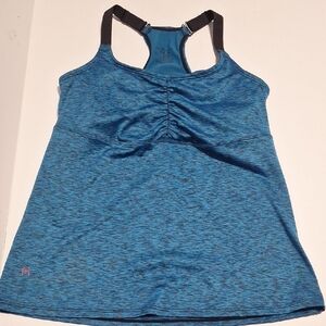 Ruby Ribbon Blue Athletic Tank with Black Trim